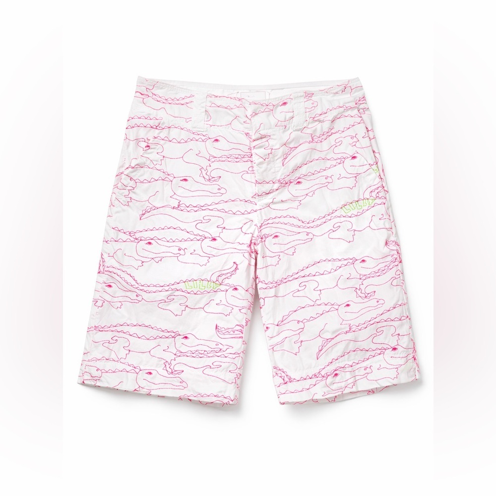Lilly Pulitzer Resort Fit Pink Alligator Print Bermuda Shorts
